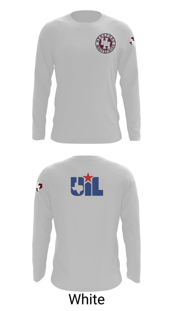 Long Sleeve Performance Shirt, Hereford Whitefaces, Wrestling, Teamtime, Team time, sublimation, custom sports apparel, team uniforms, spirit wear, spiritwear, sports uniforms, custom shirts, team store, custom team store, fundraiser sports, apparel fundraiser
