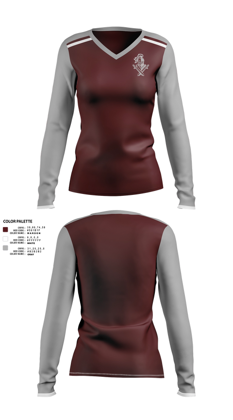 Womens Long Sleeve Vneck Shirt, Noble Athletic DepartmentNoble High School, Spirit Store, Teamtime, Team time, sublimation, custom sports apparel, team uniforms, spirit wear, spiritwear, sports uniforms, custom shirts, team store, custom team store, fundraiser sports, apparel fundraiser