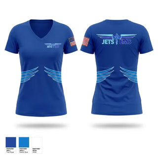 Womens Short Sleeve Vneck Shirt, JETS, EMS/EMT, Teamtime, Team time, sublimation, custom sports apparel, team uniforms, spirit wear, spiritwear, sports uniforms, custom shirts, team store, custom team store, fundraiser sports, apparel fundraiser