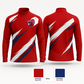 Quarter Zip Jacket, Touchet Redhawks Basketball, Men's Basketball, Teamtime, Team time, sublimation, custom sports apparel, team uniforms, spirit wear, spiritwear, sports uniforms, custom shirts, team store, custom team store, fundraiser sports, apparel fundraiser