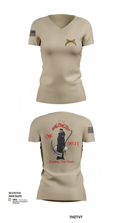 217th MP CO 3rd platoon Iraq 09-10 88609784 Women's Short Sleeve V-neck Shirt - 103