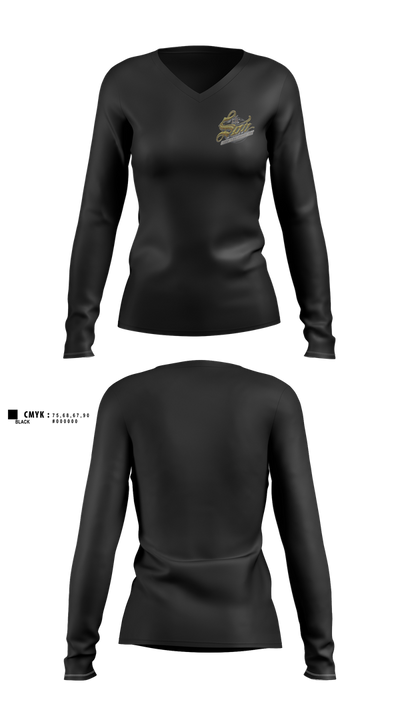 5th Son 13984782 Women's Long Sleeve V-neck Shirt - 100