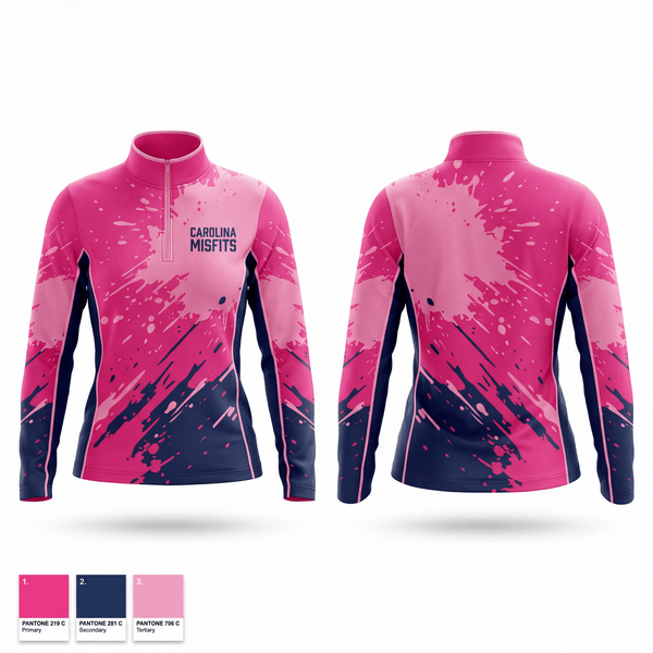 Quarter Zip Jacket, Carolina Misfits, Softball, Teamtime, Team time, sublimation, custom sports apparel, team uniforms, spirit wear, spiritwear, sports uniforms, custom shirts, team store, custom team store, fundraiser sports, apparel fundraiser
