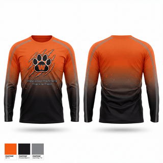 Long Sleeve Performance Shirt, Westwood Panthers Track & Field, Track & Field, Teamtime, Team time, sublimation, custom sports apparel, team uniforms, spirit wear, spiritwear, sports uniforms, custom shirts, team store, custom team store, fundraiser sports, apparel fundraiser