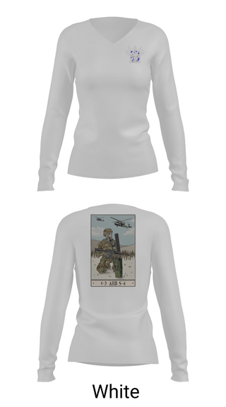 Womens Long Sleeve Vneck Shirt, 4-3 HHC, Army, Teamtime, Team time, sublimation, custom sports apparel, team uniforms, spirit wear, spiritwear, sports uniforms, custom shirts, team store, custom team store, fundraiser sports, apparel fundraiser