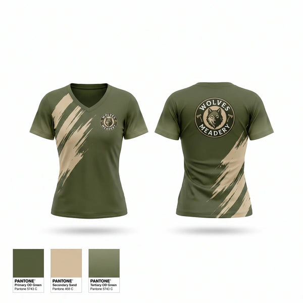 Womens Short Sleeve Vneck Shirt, Wolves Meadery LLC, , Teamtime, Team time, sublimation, custom sports apparel, team uniforms, spirit wear, spiritwear, sports uniforms, custom shirts, team store, custom team store, fundraiser sports, apparel fundraiser