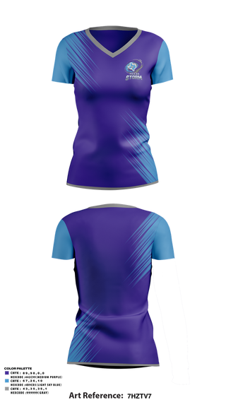 Womens Short Sleeve Vneck Shirt, Texas Storm, Softball, Teamtime, Team time, sublimation, custom sports apparel, team uniforms, spirit wear, spiritwear, sports uniforms, custom shirts, team store, custom team store, fundraiser sports, apparel fundraiser