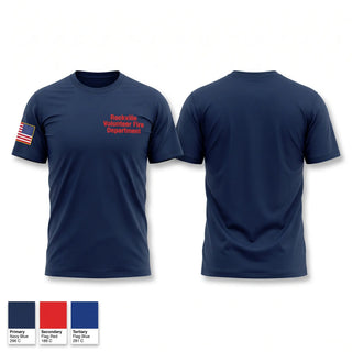 Old School Cotton Feel Shirt, Rockville Volunteer Fire Department, Fire Department, Teamtime, Team time, sublimation, custom sports apparel, team uniforms, spirit wear, spiritwear, sports uniforms, custom shirts, team store, custom team store, fundraiser sports, apparel fundraiser