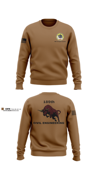 Crew Neck Sweatshirt, 189th Civil Engineering, Air Force, Teamtime, Team time, sublimation, custom sports apparel, team uniforms, spirit wear, spiritwear, sports uniforms, custom shirts, team store, custom team store, fundraiser sports, apparel fundraiser