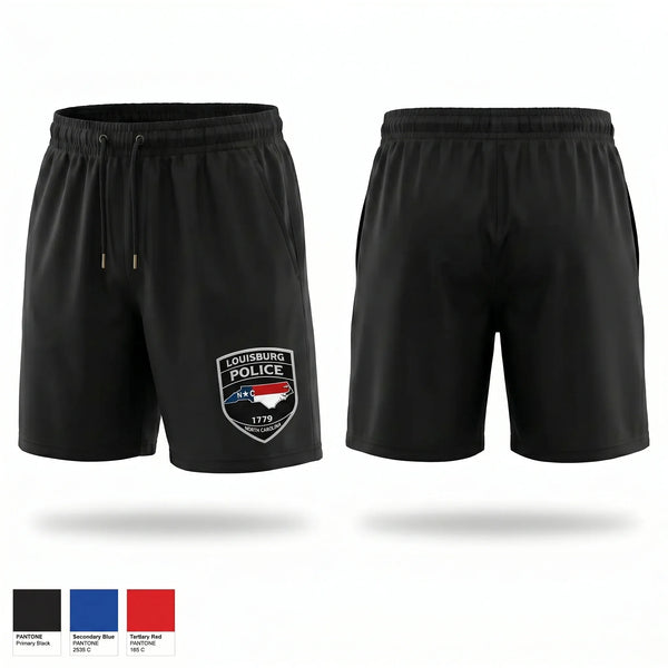 Athletic Shorts With Pockets, Louisburg Police Department, Police, Teamtime, Team time, sublimation, custom sports apparel, team uniforms, spirit wear, spiritwear, sports uniforms, custom shirts, team store, custom team store, fundraiser sports, apparel fundraiser