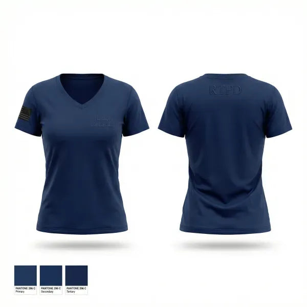 Womens Short Sleeve Vneck Shirt, Range Township, Fire Department, Teamtime, Team time, sublimation, custom sports apparel, team uniforms, spirit wear, spiritwear, sports uniforms, custom shirts, team store, custom team store, fundraiser sports, apparel fundraiser