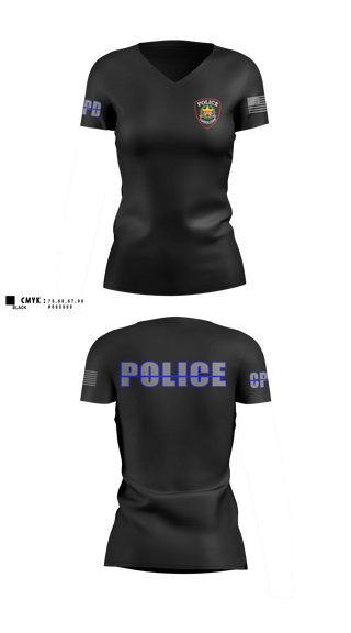 Womens Short Sleeve Vneck Shirt, Carrollton Police Department, Police, Teamtime, Team time, sublimation, custom sports apparel, team uniforms, spirit wear, spiritwear, sports uniforms, custom shirts, team store, custom team store, fundraiser sports, apparel fundraiser