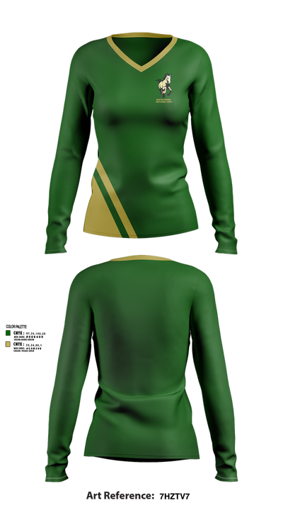 Manitou Springs High School Cheer 43487392 Women's Long Sleeve V-neck Shirt - 53