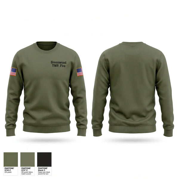 Crew Neck Sweatshirt, Greenwood TWP Fire, Fire Department, Teamtime, Team time, sublimation, custom sports apparel, team uniforms, spirit wear, spiritwear, sports uniforms, custom shirts, team store, custom team store, fundraiser sports, apparel fundraiser