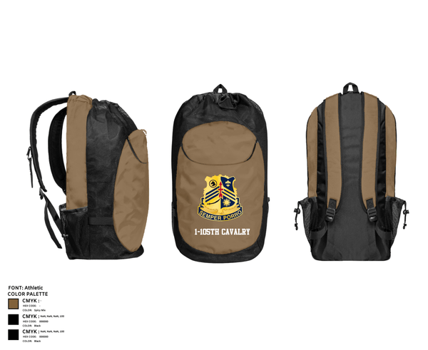 Gear Bag, 1-105th cavalry, Army, Teamtime, Team time, sublimation, custom sports apparel, team uniforms, spirit wear, spiritwear, sports uniforms, custom shirts, team store, custom team store, fundraiser sports, apparel fundraiser