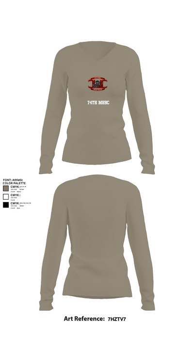 74th MRBC 20192295 Women's Long Sleeve V-neck Shirt - 62
