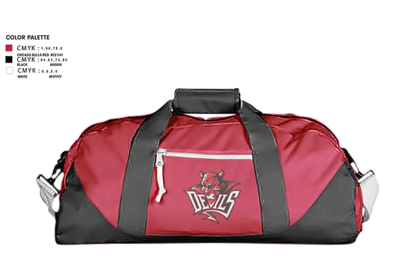 Duffle Bag, Red Springs Red Devils, Women's Basketball, Teamtime, Team time, sublimation, custom sports apparel, team uniforms, spirit wear, spiritwear, sports uniforms, custom shirts, team store, custom team store, fundraiser sports, apparel fundraiser