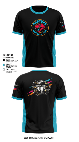 Soft Poly Tee Cotton Like Feel, RAPTORS FC, Men's Soccer, Teamtime, Team time, sublimation, custom sports apparel, team uniforms, spirit wear, spiritwear, sports uniforms, custom shirts, team store, custom team store, fundraiser sports, apparel fundraiser