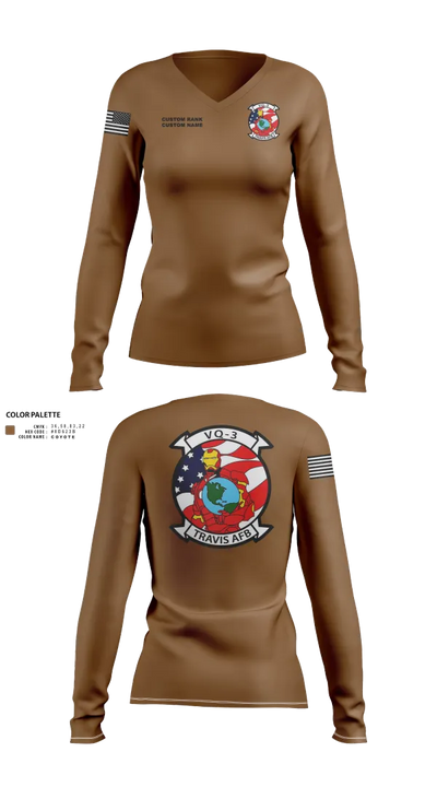VQ3 Det Travis 90214165 Women's Long Sleeve V-neck Shirt - 22