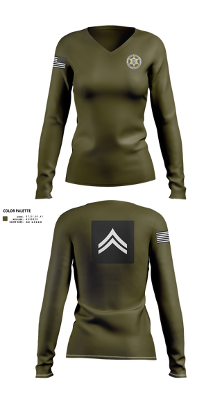 Womens Long Sleeve Vneck Shirt, Wayne County Sheriff’s Department, Police, Teamtime, Team time, sublimation, custom sports apparel, team uniforms, spirit wear, spiritwear, sports uniforms, custom shirts, team store, custom team store, fundraiser sports, apparel fundraiser