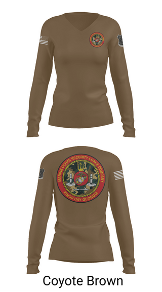 Womens Long Sleeve Vneck Shirt, Marine Corps Security Forces Battalion, , Teamtime, Team time, sublimation, custom sports apparel, team uniforms, spirit wear, spiritwear, sports uniforms, custom shirts, team store, custom team store, fundraiser sports, apparel fundraiser