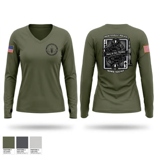 Womens Long Sleeve Vneck Shirt, Huntsville Police Department Bomb Squad, Police, Teamtime, Team time, sublimation, custom sports apparel, team uniforms, spirit wear, spiritwear, sports uniforms, custom shirts, team store, custom team store, fundraiser sports, apparel fundraiser