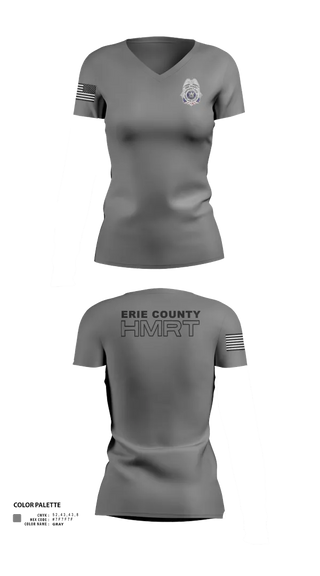 Womens Short Sleeve Vneck Shirt, Erie County HMRT, Fire Department, Teamtime, Team time, sublimation, custom sports apparel, team uniforms, spirit wear, spiritwear, sports uniforms, custom shirts, team store, custom team store, fundraiser sports, apparel fundraiser