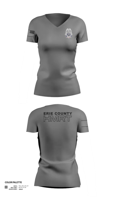 Erie County HMRT 65867746 Women's Short Sleeve V-neck Shirt - 21