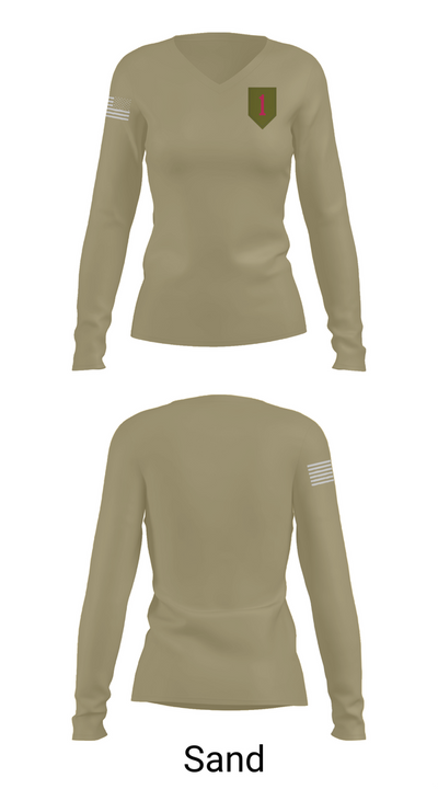 1st Infantry Division 14744110 Women's Long Sleeve V-neck Shirt - 97