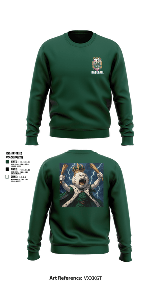 Crew Neck Sweatshirt, Oakley Royals, Baseball, Teamtime, Team time, sublimation, custom sports apparel, team uniforms, spirit wear, spiritwear, sports uniforms, custom shirts, team store, custom team store, fundraiser sports, apparel fundraiser