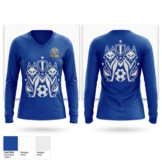 Womens Long Sleeve Vneck Shirt, AZZURRI UNITED, Men's Soccer, Teamtime, Team time, sublimation, custom sports apparel, team uniforms, spirit wear, spiritwear, sports uniforms, custom shirts, team store, custom team store, fundraiser sports, apparel fundraiser