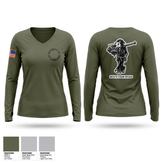 Womens Long Sleeve Vneck Shirt, 1st LAAD / Alpha/Hogs, Marines, Teamtime, Team time, sublimation, custom sports apparel, team uniforms, spirit wear, spiritwear, sports uniforms, custom shirts, team store, custom team store, fundraiser sports, apparel fundraiser