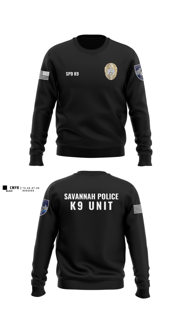 Crew Neck Sweatshirt, SPD K9, Police, Teamtime, Team time, sublimation, custom sports apparel, team uniforms, spirit wear, spiritwear, sports uniforms, custom shirts, team store, custom team store, fundraiser sports, apparel fundraiser