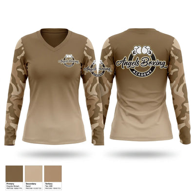 ABA Women's Long Sleeve V-neck Shirt - 1