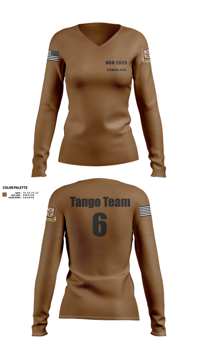 1/204th ADA 3113365 Women's Long Sleeve V-neck Shirt - 22