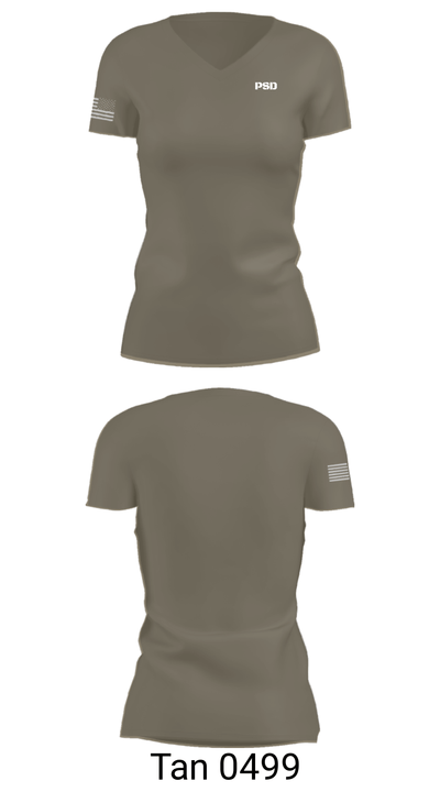 PSD 48753297 Women's Short Sleeve V-neck Shirt - 68
