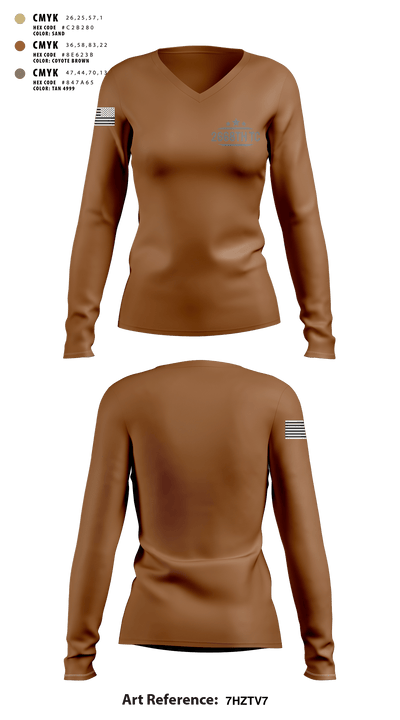 2668th TC 86301834 Women's Long Sleeve V-neck Shirt - 1