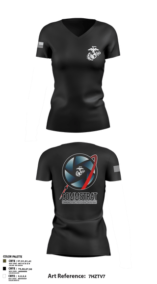 Women's Short Sleeve Vneck Shirt, MCRDPI COMMSTRAT, Marines, Teamtime, Team time, sublimation, custom sports apparel, team uniforms, spirit wear, spiritwear, sports uniforms, custom shirts, team store, custom team store, fundraiser sports, apparel fundraiser