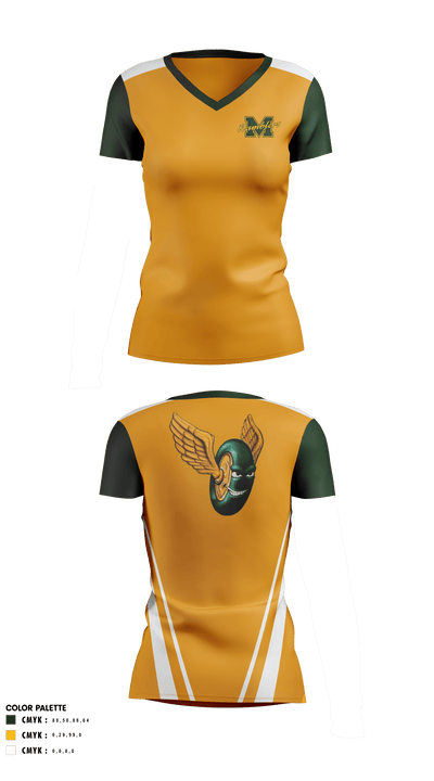 McBain High School Volleyball 93247142 Women's Short Sleeve V-neck Shirt - 40