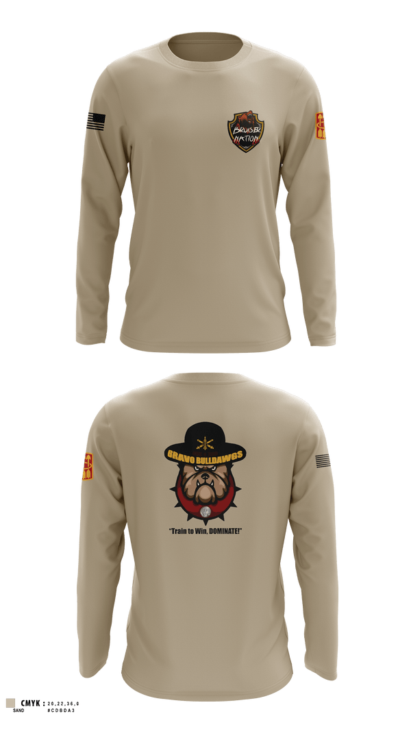 Long Sleeve Performance Shirt, Bravo BulldawgsBravo BulldawgsB_3-6 ADARBulldawgs 3-6ADAR, Army, Teamtime, Team time, sublimation, custom sports apparel, team uniforms, spirit wear, spiritwear, sports uniforms, custom shirts, team store, custom team store, fundraiser sports, apparel fundraiser