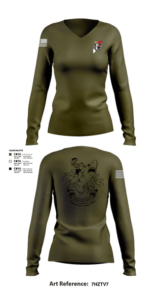 Women's Long Sleeve Vneck Shirt, JSOTF-SOM FWD TAC, Army, Teamtime, Team time, sublimation, custom sports apparel, team uniforms, spirit wear, spiritwear, sports uniforms, custom shirts, team store, custom team store, fundraiser sports, apparel fundraiser