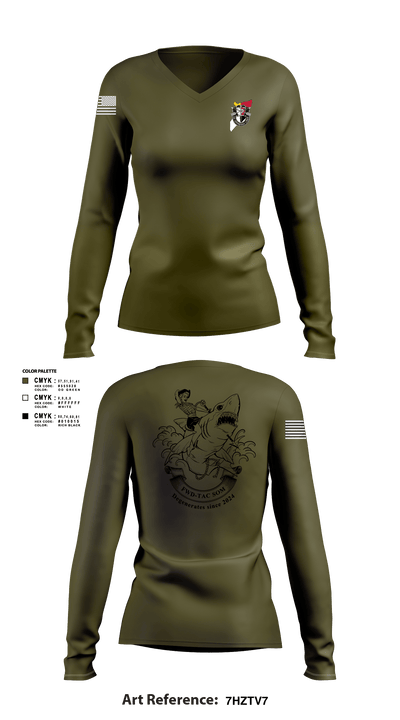 JSOTF-SOM FWD TAC 87386049 Women's Long Sleeve V-neck Shirt - 4
