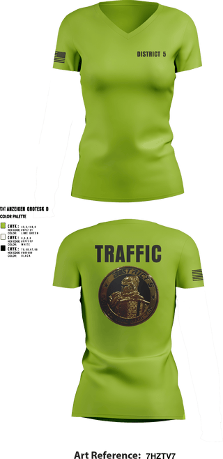 Women's Short Sleeve Vneck Shirt, District 5 CSO, Police, Teamtime, Team time, sublimation, custom sports apparel, team uniforms, spirit wear, spiritwear, sports uniforms, custom shirts, team store, custom team store, fundraiser sports, apparel fundraiser