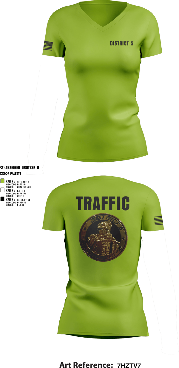 Women's Short Sleeve Vneck Shirt, District 5 CSO, Police, Teamtime, Team time, sublimation, custom sports apparel, team uniforms, spirit wear, spiritwear, sports uniforms, custom shirts, team store, custom team store, fundraiser sports, apparel fundraiser