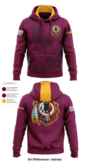Hoodie, Washington Redskins, Football, Teamtime, Team time, sublimation, custom sports apparel, team uniforms, spirit wear, spiritwear, sports uniforms, custom shirts, team store, custom team store, fundraiser sports, apparel fundraiser