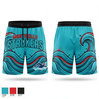 Athletic Shorts With Pockets, Monticello Strokers Swim Team, Swimming, Teamtime, Team time, sublimation, custom sports apparel, team uniforms, spirit wear, spiritwear, sports uniforms, custom shirts, team store, custom team store, fundraiser sports, apparel fundraiser