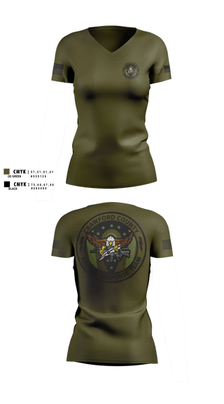 Womens Short Sleeve Vneck Shirt, Crawford County Special Response Team, Police, Teamtime, Team time, sublimation, custom sports apparel, team uniforms, spirit wear, spiritwear, sports uniforms, custom shirts, team store, custom team store, fundraiser sports, apparel fundraiser