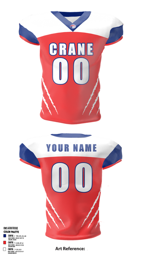 Football Jersey, Crane Medical Preparatory High School Football, , Teamtime, Team time, sublimation, custom sports apparel, team uniforms, spirit wear, spiritwear, sports uniforms, custom shirts, team store, custom team store, fundraiser sports, apparel fundraiser