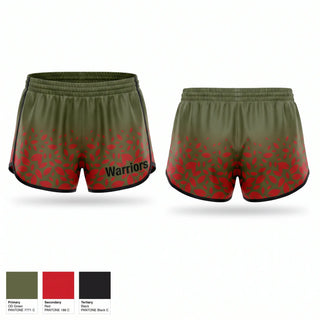 Womens Shorts, Warriors, Men's Basketball, Teamtime, Team time, sublimation, custom sports apparel, team uniforms, spirit wear, spiritwear, sports uniforms, custom shirts, team store, custom team store, fundraiser sports, apparel fundraiser