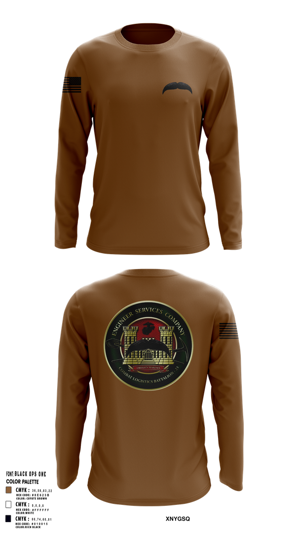 Long Sleeve Performance Shirt, Engineers Services Company, Marines, Teamtime, Team time, sublimation, custom sports apparel, team uniforms, spirit wear, spiritwear, sports uniforms, custom shirts, team store, custom team store, fundraiser sports, apparel fundraiser